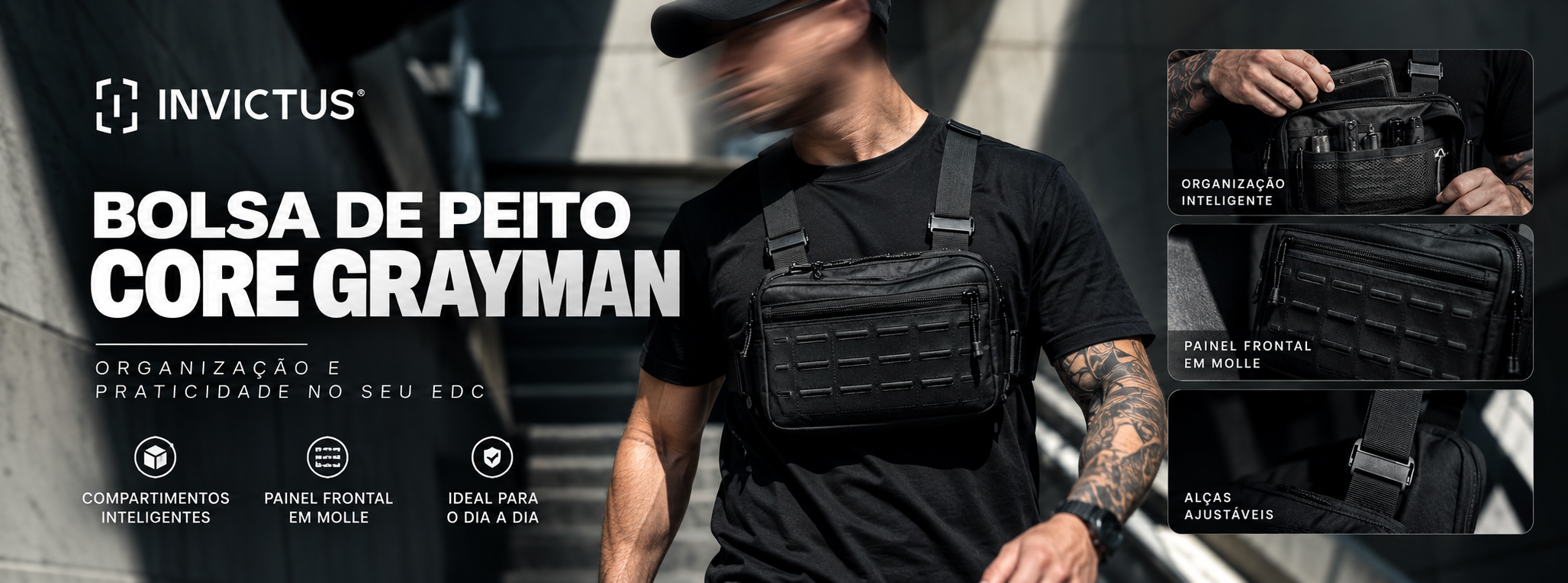 bolsa de peito core grayman