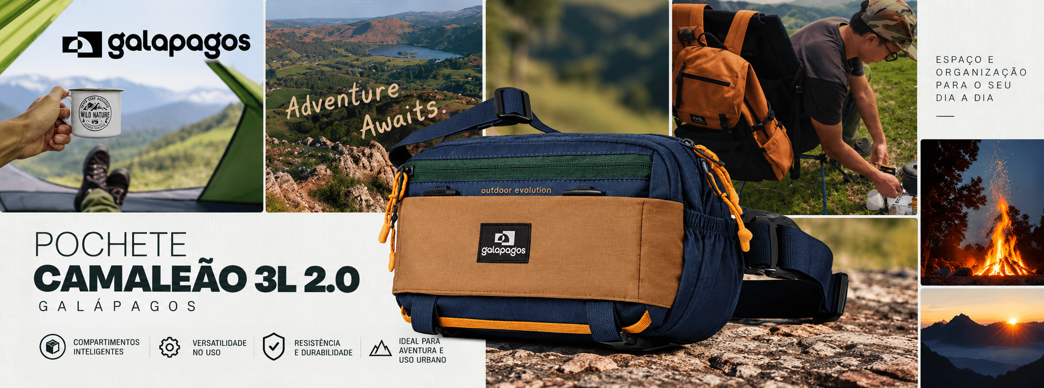 pochete camaleao 3l aventura e organizacao